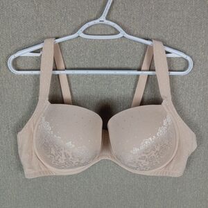 Soma Stunning Support Full Coverage Bra Nude Floral Lace Womens Size 44D Comfort